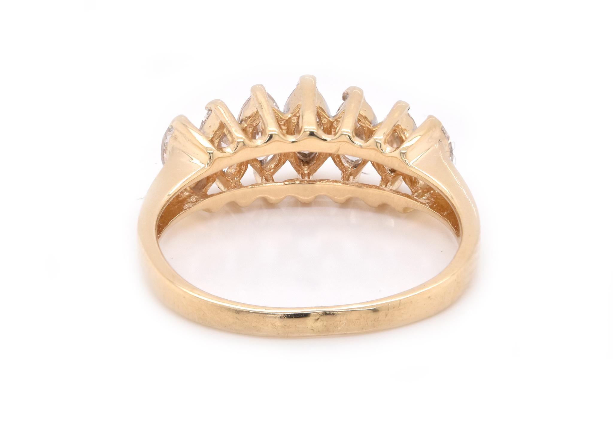 Wasserfall-Ring aus 14 Karat Gelbgold mit Diamanten im Zustand „Hervorragend“ in Scottsdale, AZ