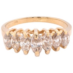 Wasserfall-Ring aus 14 Karat Gelbgold mit Diamanten
