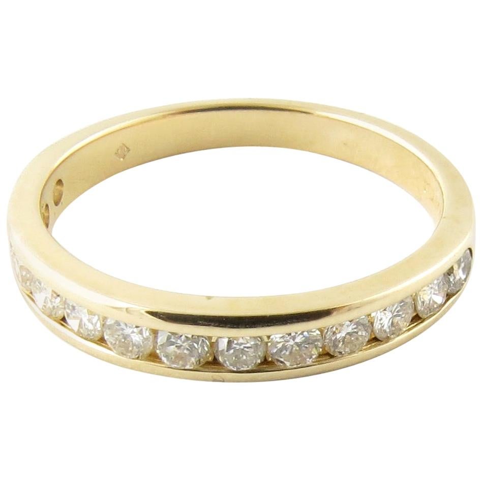 14 Karat Yellow Gold Diamond Wedding Band