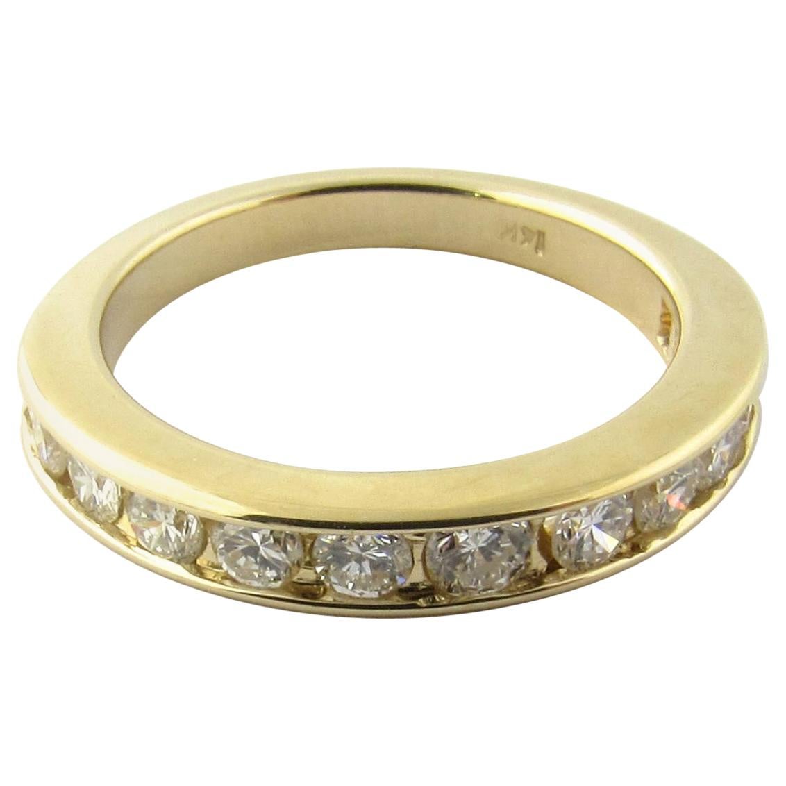 14 Karat Yellow Gold Diamond Wedding Band