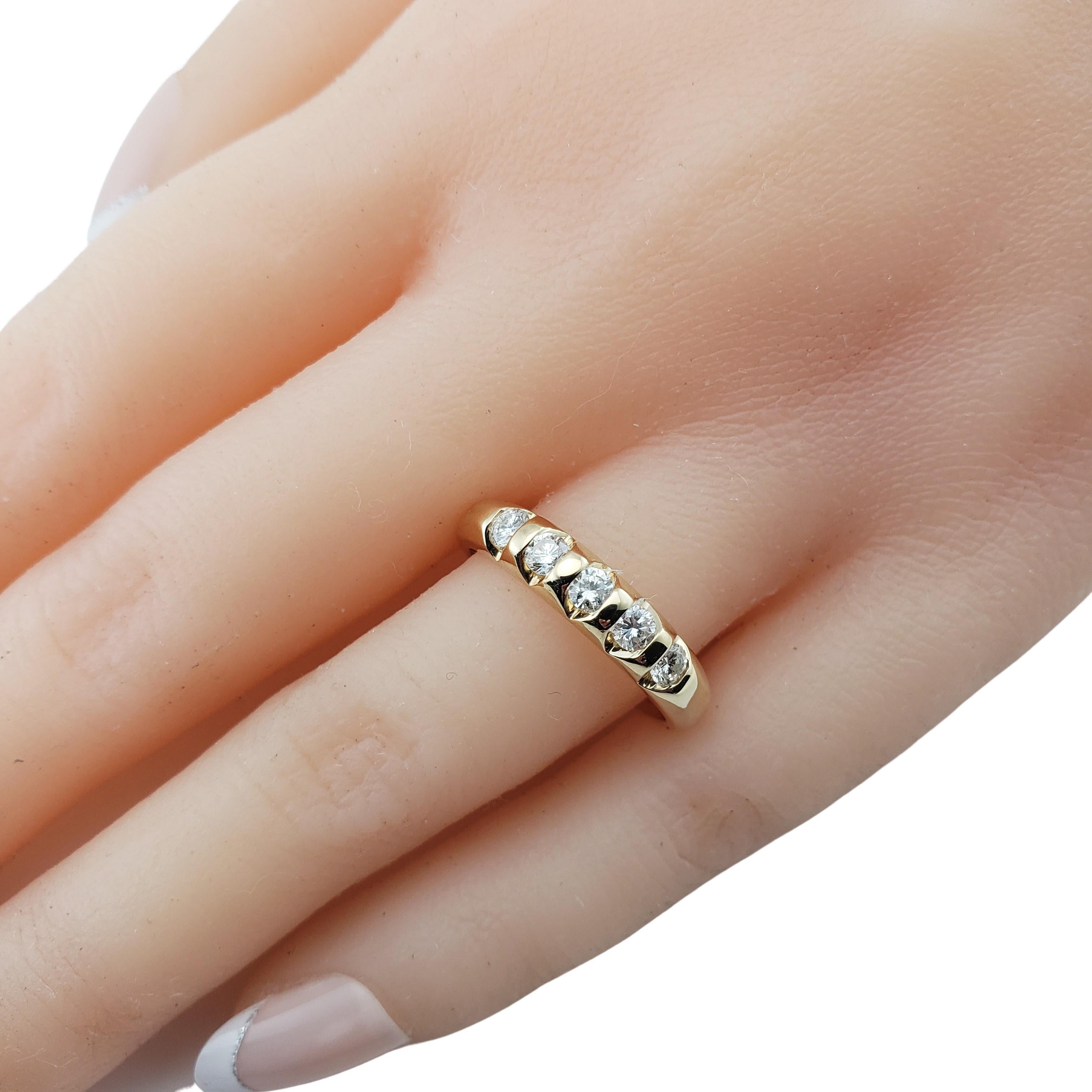 Women's 14 Karat Yellow Gold Diamond Wedding Band Ring 7.5 For Sale