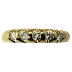 14 Karat Yellow Gold Diamond Wedding Band Ring 7.5