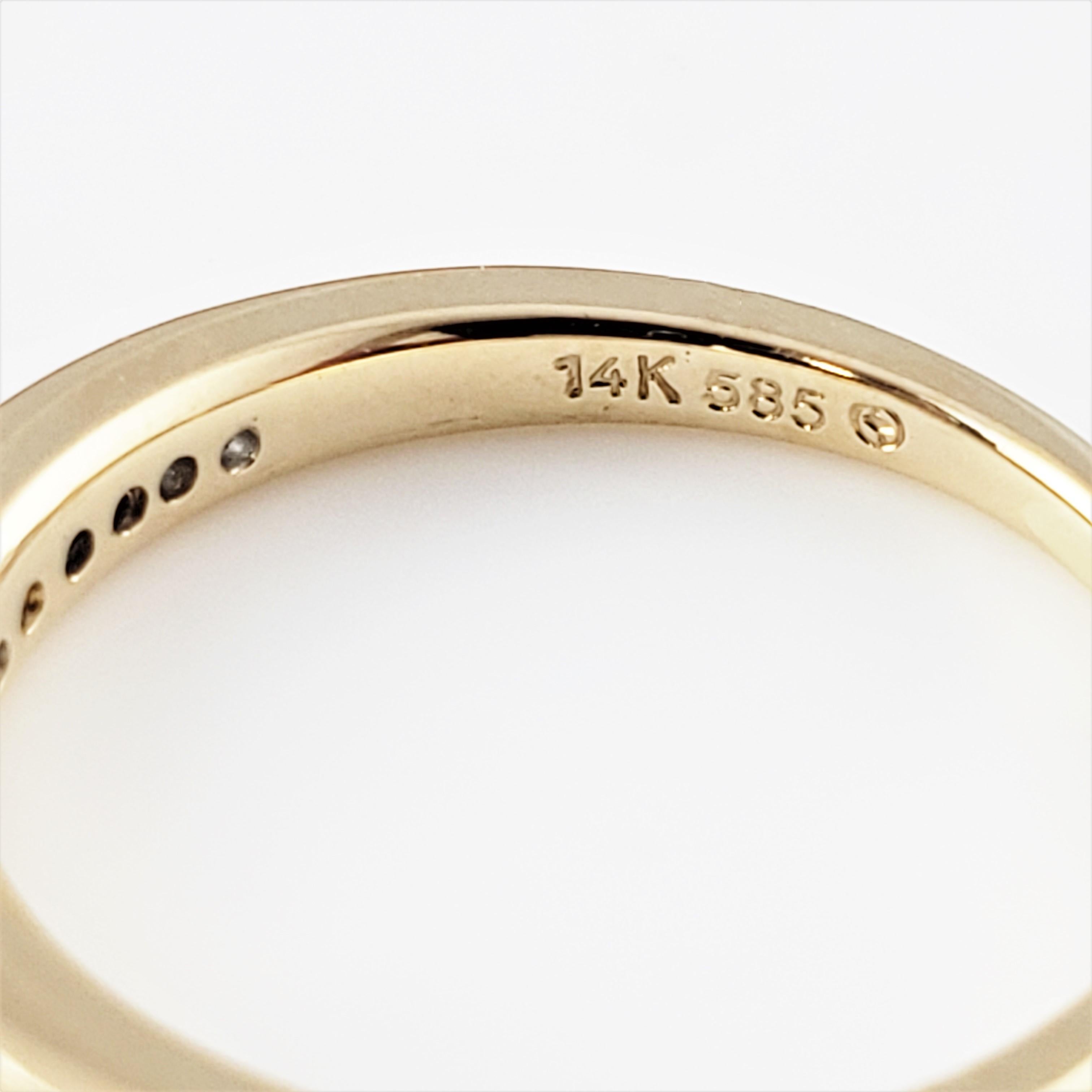 Women's or Men's 14 Karat Yellow Gold Diamond Wedding Band Ring For Sale