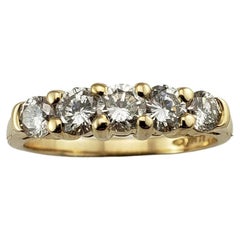14 Karat Yellow Gold Diamond Wedding Band Ring