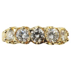 14 Karat Yellow Gold Diamond Wedding Band