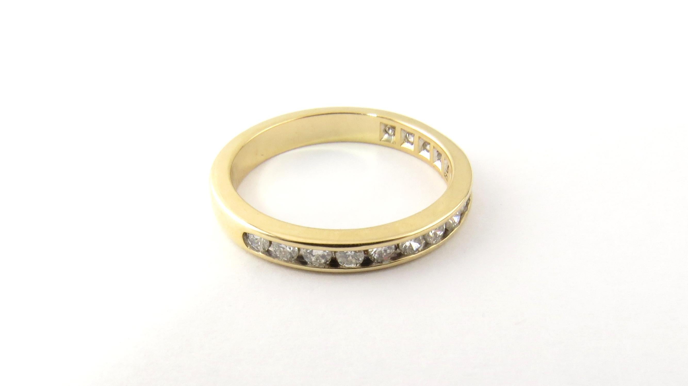 Women's 14 Karat Yellow Gold Diamond Wedding Band For Sale