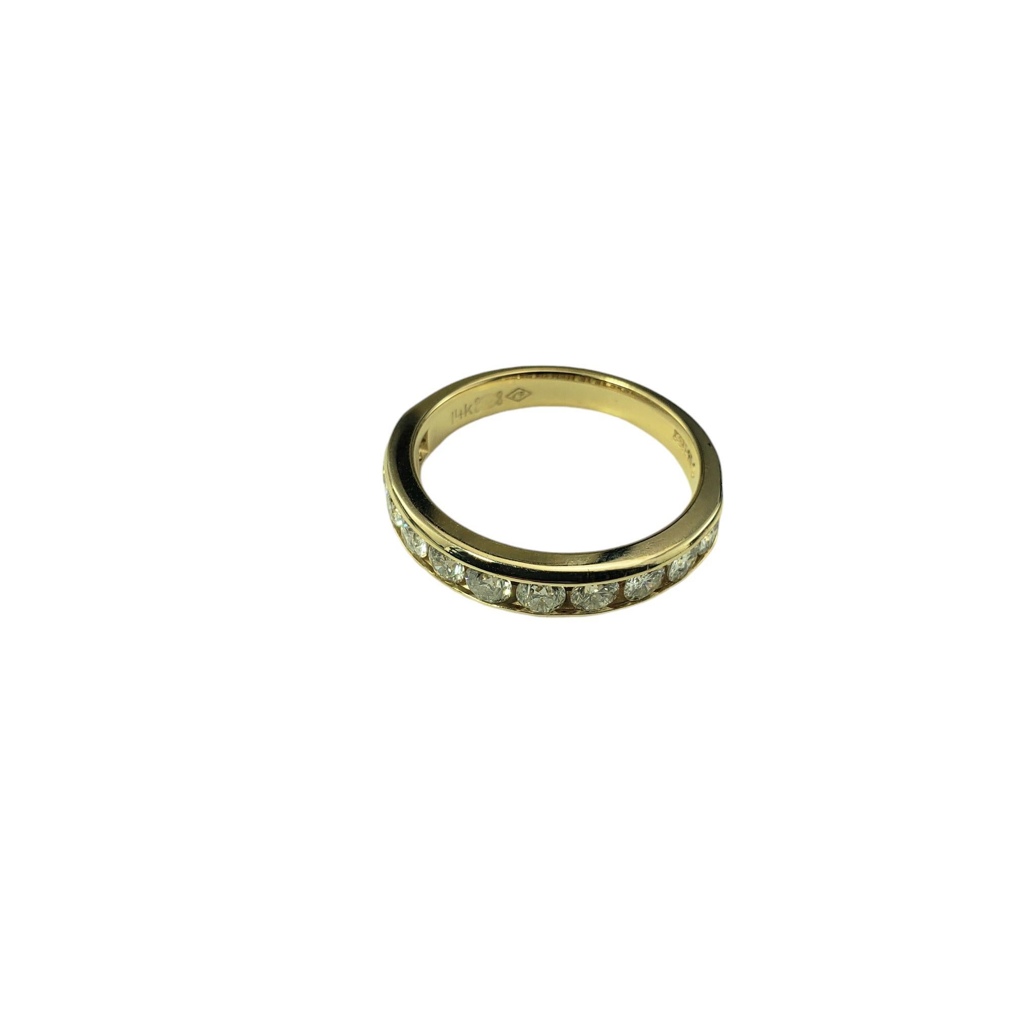 Taille brillant Alliance en or jaune 14 carats avec diamants taille 7,25 n°19230 en vente