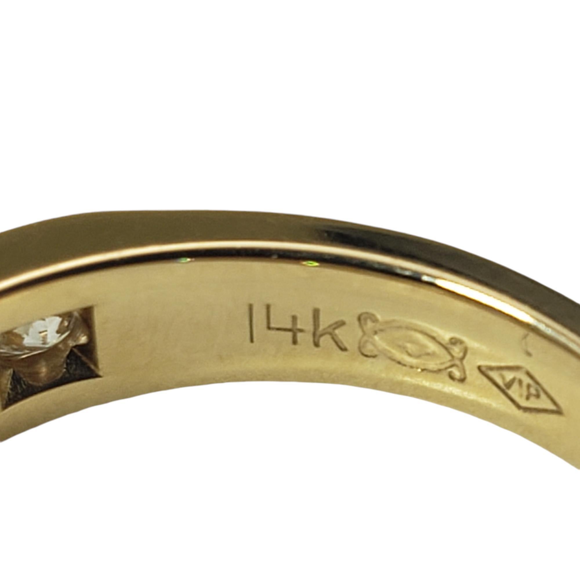 Alliance en or jaune 14 carats avec diamants taille 7,25 n°19230 Pour femmes en vente