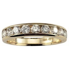 Fede nuziale con diamante in oro giallo 14 carati misura 7,25 #19230