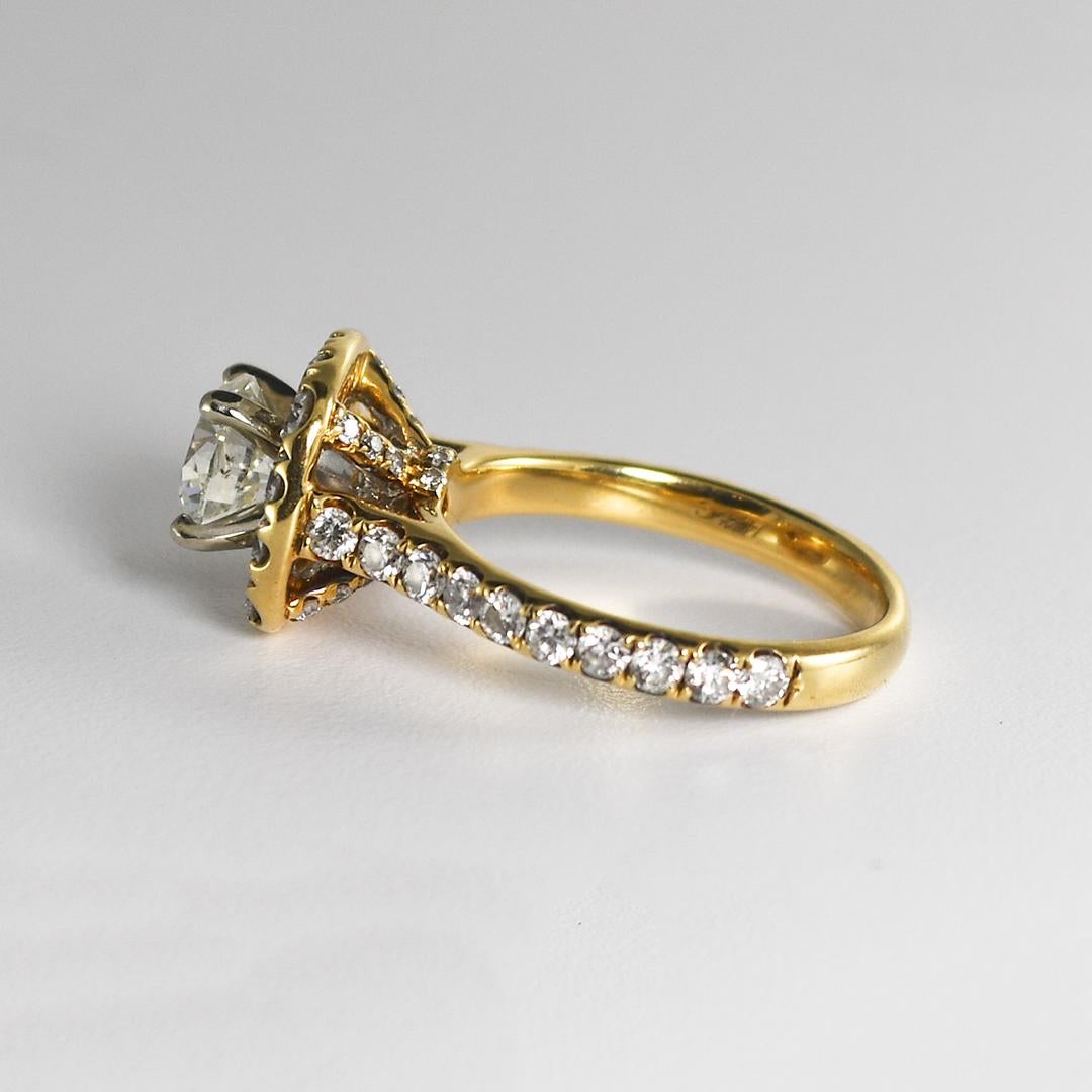 Ensemble de diamants en or jaune 14 carats d'un poids total de 1,50 carat en vente 1