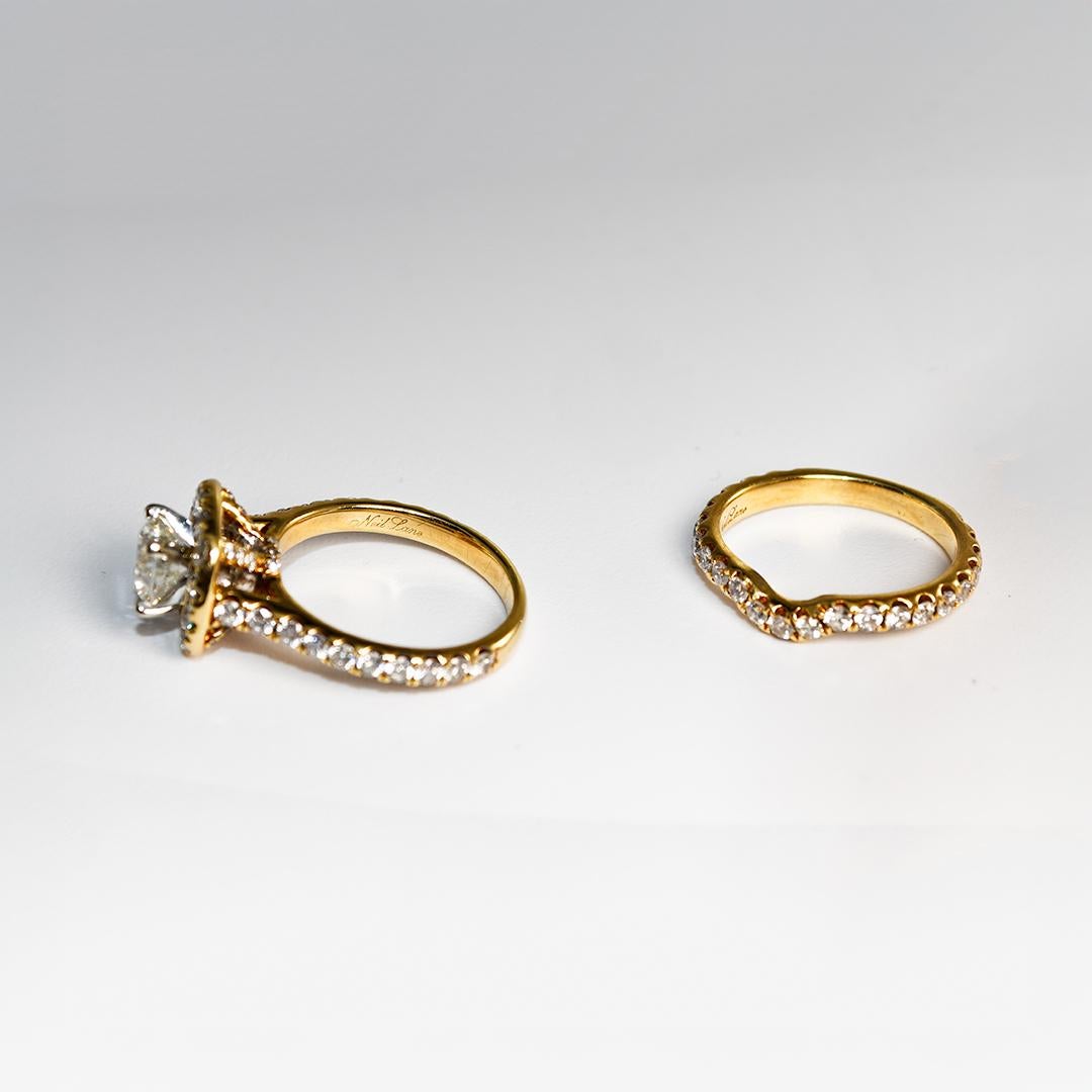 Ensemble de diamants en or jaune 14 carats d'un poids total de 1,50 carat en vente 7