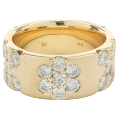 Bracelet large X&O en or jaune 14 carats avec diamants