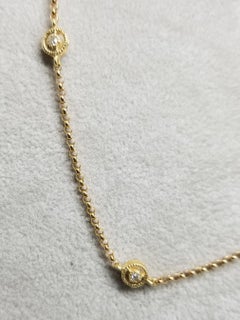 Collier en or jaune 14 carats « Diamonds by the Yard » (Diamants au mètre)