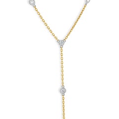 14 Karat Yellow Gold Diamonds By The Yard Lariat Necklace