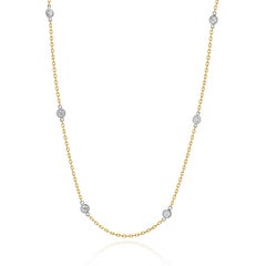 14 Karat Yellow Gold Diamonds By The Yard Lariat Necklace