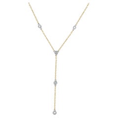 Collier Lariat en or jaune 14 carats Diamants By The Yard