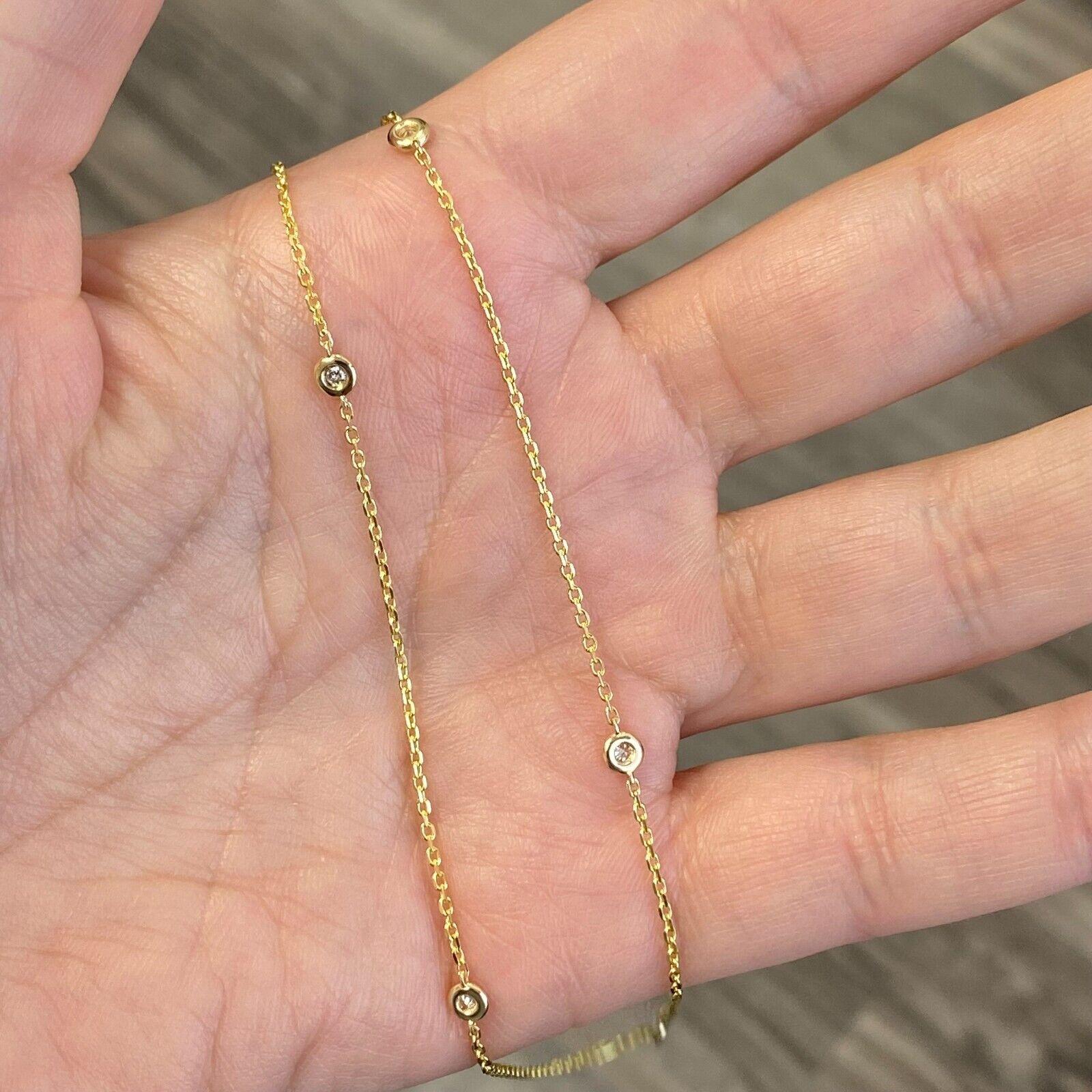 Specifications:
Custom made in Los Angeles, CA
Metal: 14K  gold
Weight: 2.6 Gr
Main Stone: Round cut Diamonds
Carat Total Weight: APPROXIMATELY 0.14 ctw
Color: I
Clarity: SI
Chain Length: 16-18 INCH
Hallmark: '14K'