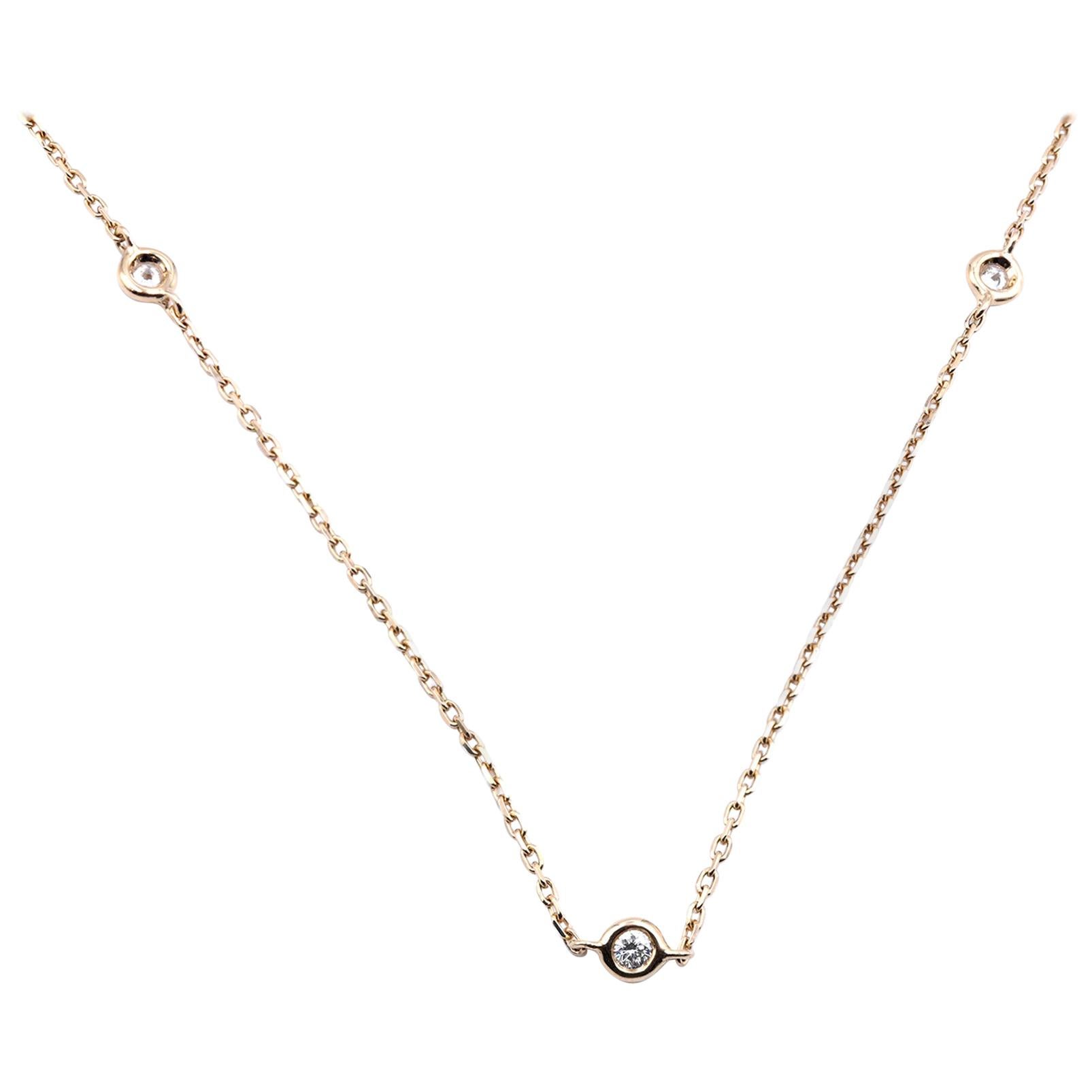 14 Karat Yellow Gold Diamonds by the Yard Necklace