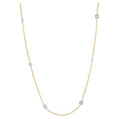 Collier en or jaune 14 carats avec diamants à l'unité