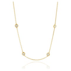 Collar de oro amarillo de 14 quilates Diamantes por metros