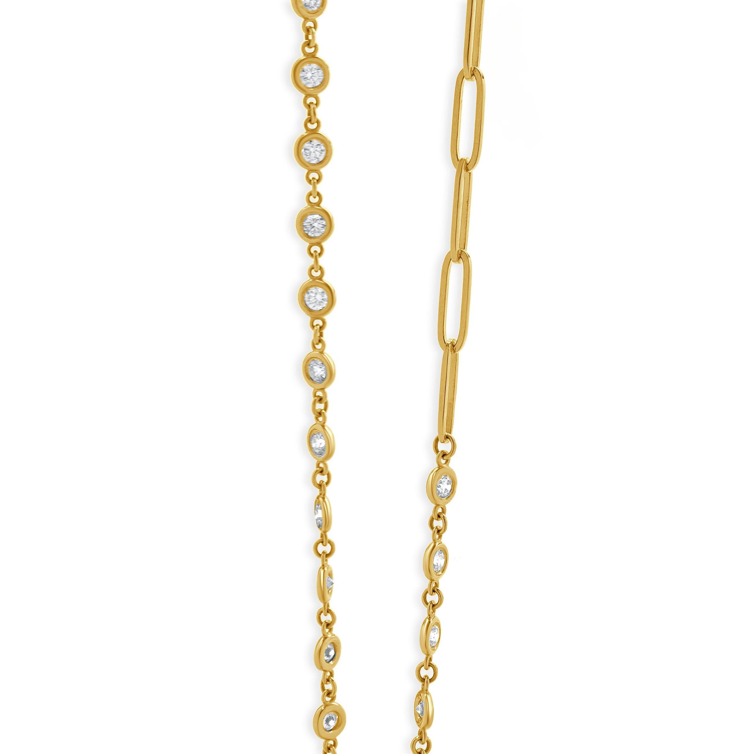Designer: kundenspezifisch
MATERIAL: 14K Gelbgold
Diamanten: runder Brillantschliff = 1,33cttw
Farbe: G
Klarheit: SI1
Abmessungen: Halskette misst 18-Zoll in der Länge
Gewicht: 7.02 Gramm