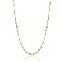 14 Karat Yellow Gold Diamonds By The Yard Paperclip Link Necklace