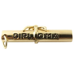14 Karat Yellow Gold Diploma Charm