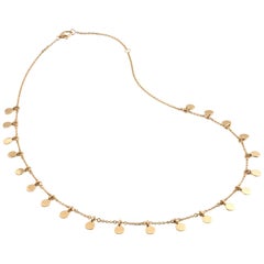 14 Karat Yellow Gold Disc Necklace