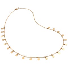 14 Karat Yellow Gold Disc Necklace 