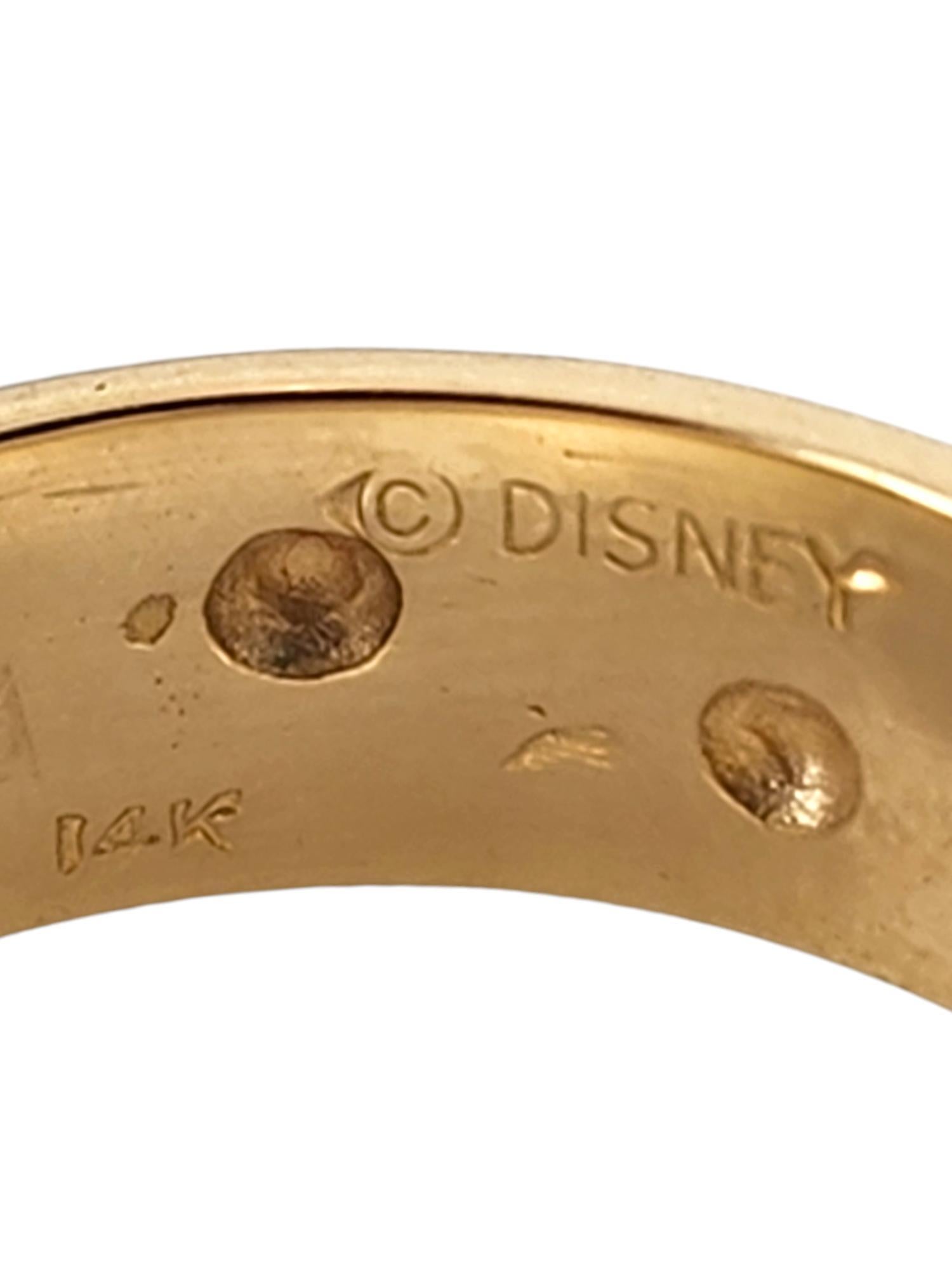 Women's 14 Karat Yellow Gold Disney Mickey Mouse Band Ring Size 8.75 #18892