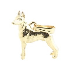 14 Karat Yellow Gold Doberman Pinscher Dog Charm