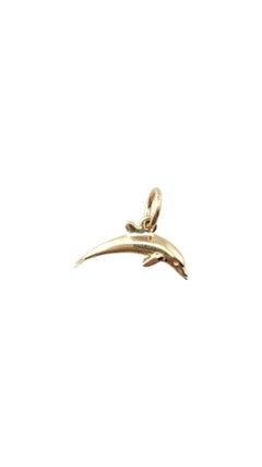 Pendentif en or jaune 14 carats avec breloque dauphin #20890