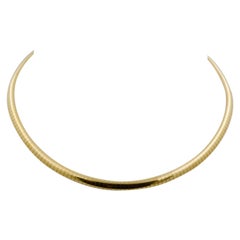 14 Karat Yellow Gold Domed Omega Necklace