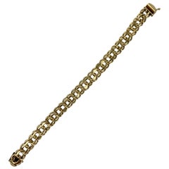 Vintage 14 Karat Yellow Gold Double Circle Link Charm Bracelet