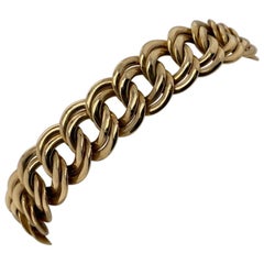 14 Karat Yellow Gold Double Link Bracelet Vintage 14 Karat Yellow Gold Double Link Bracelet