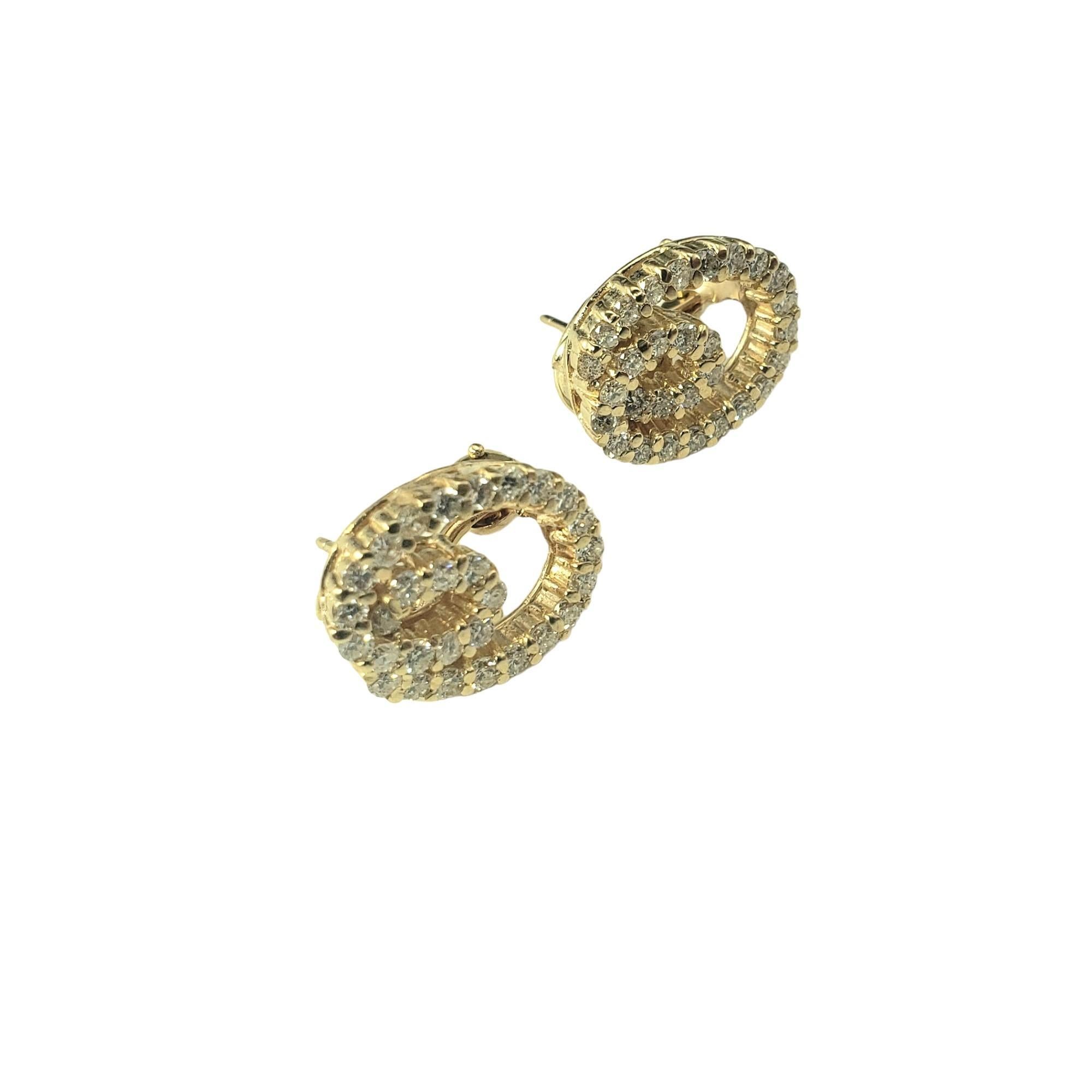 14 Karat Yellow Gold Double Oval Diamond Earrings #16842 In Good Condition For Sale In Washington Depot, CT