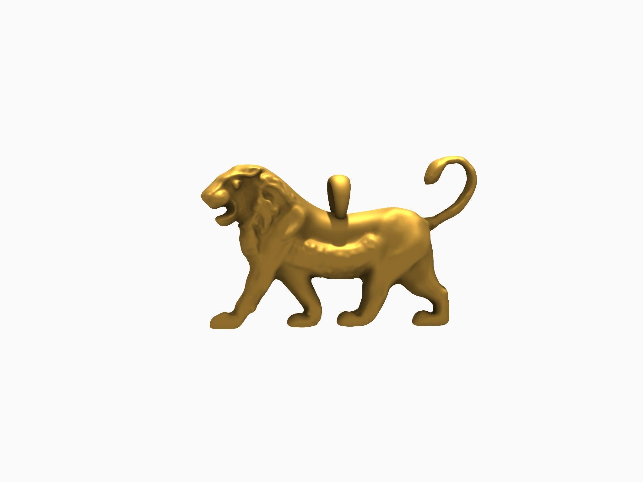 14 karat Yellow Gold Double Sided Persepolis Lion Pendant For Sale 1