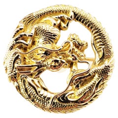 Vintage 14 Karat Yellow Gold Dragon Brooch/Pin