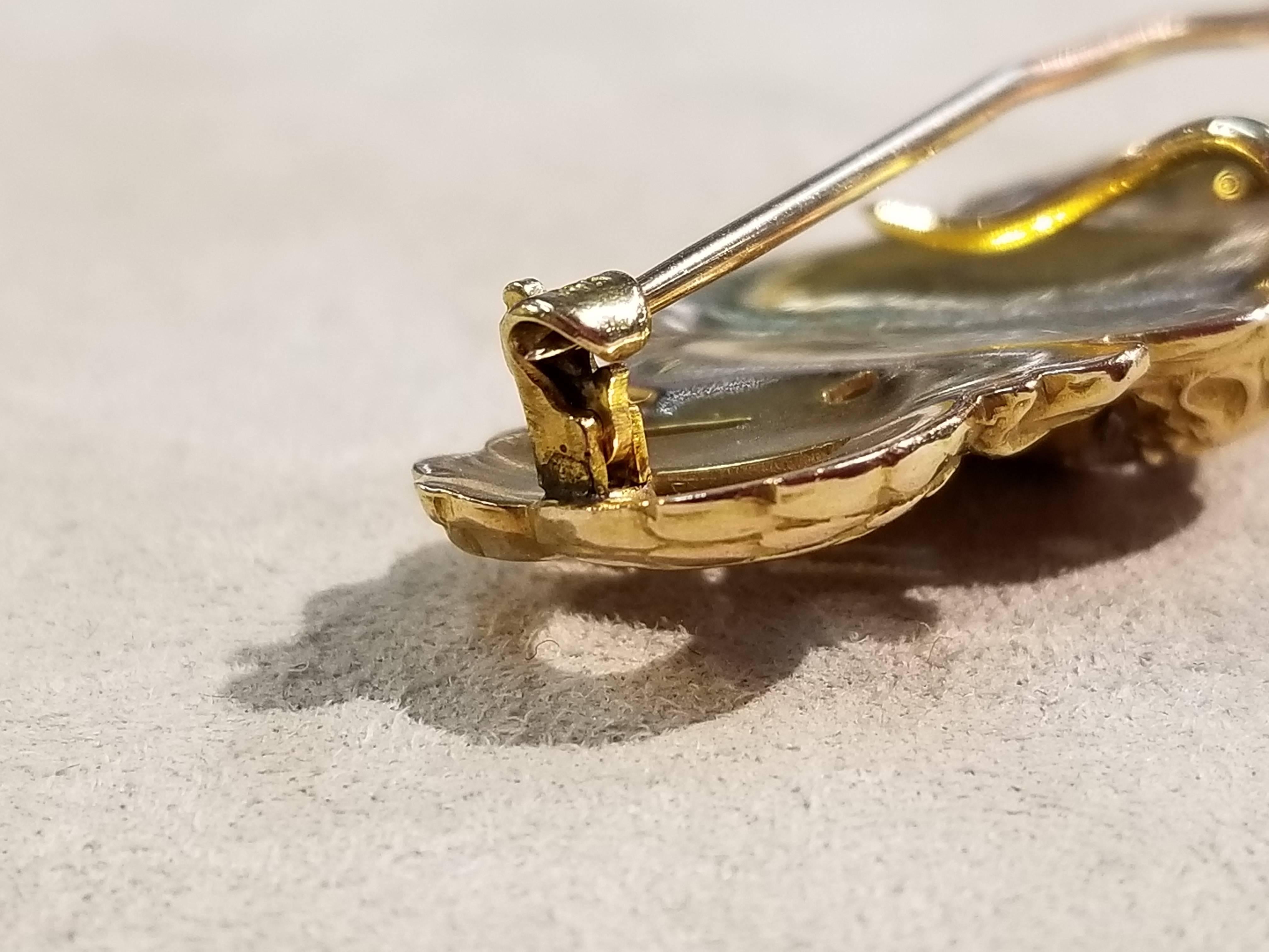 14 Karat Yellow Gold Dragon Lapel Pin with 18 Karat Yellow Gold Watch 3