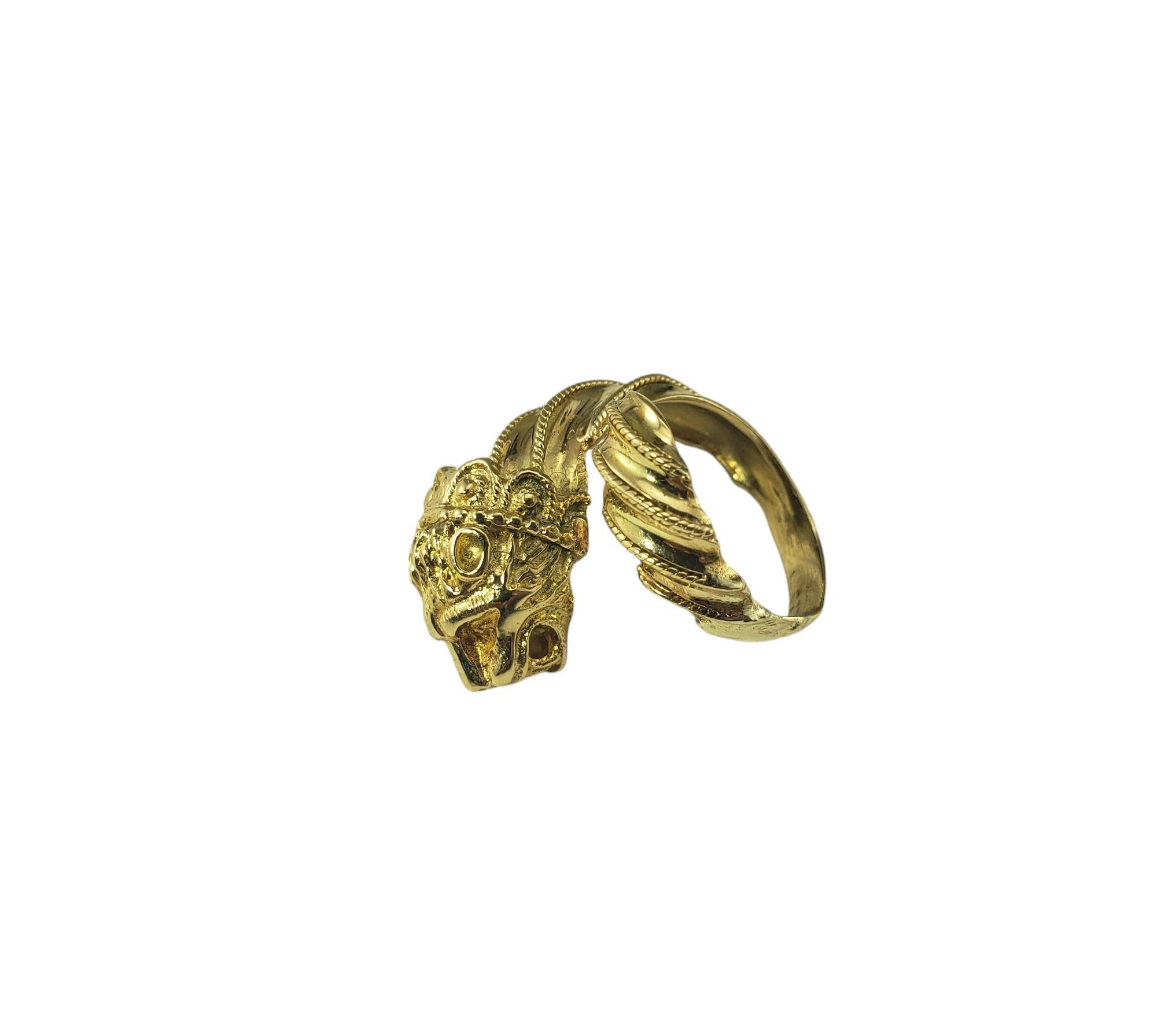 Contemporary 14 Karat Yellow Gold Dragon Ring Size 6 #18656 For Sale