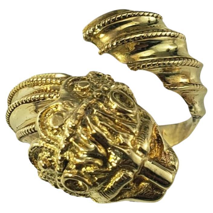 14 Karat Gelbgold Drachenring Größe 6 #18656