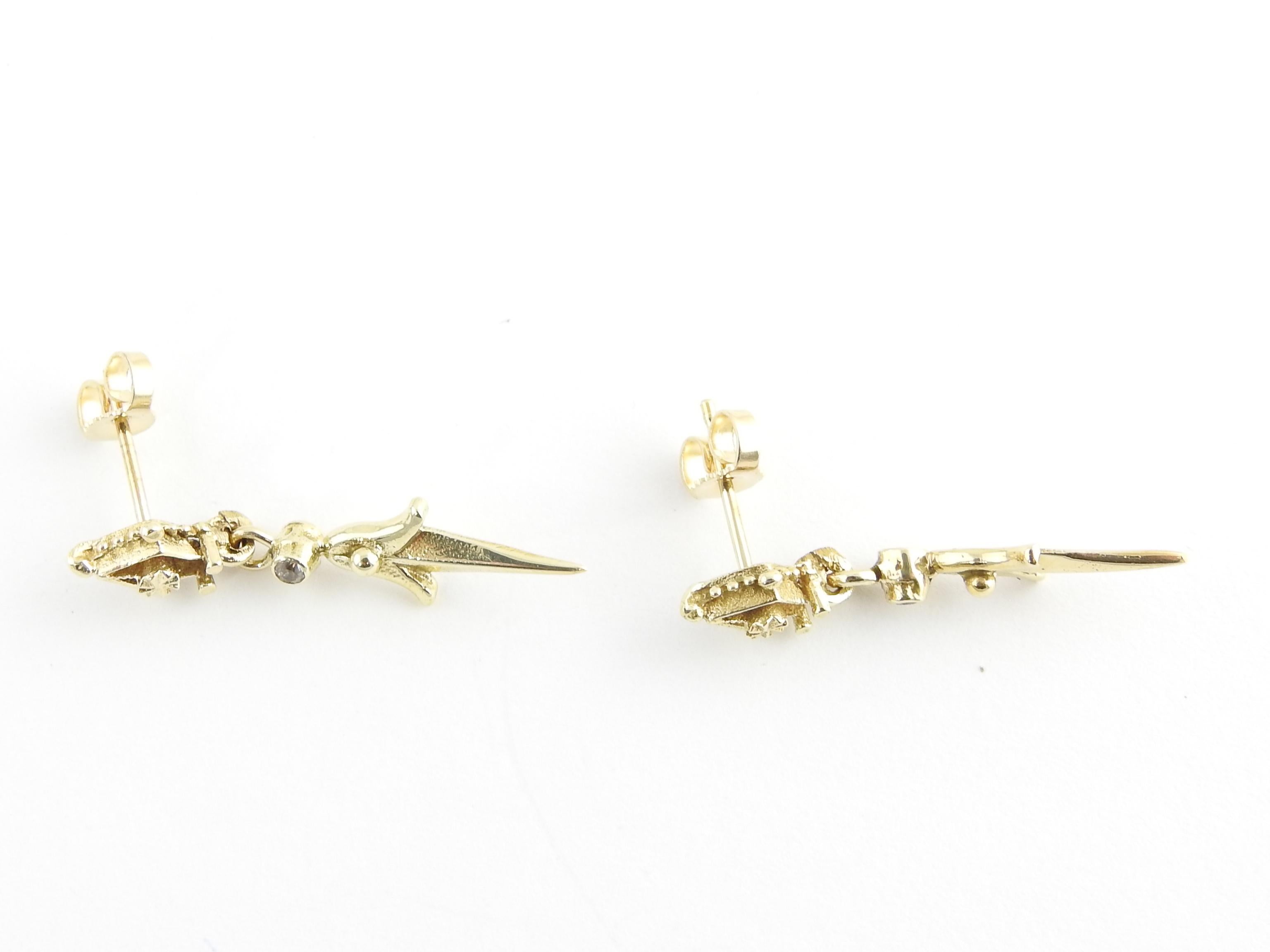 Women's 14 Karat Yellow Gold Drop Earrings