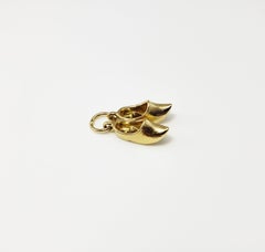 14 Karat Yellow Gold Dutch Wooden Clogs Charm