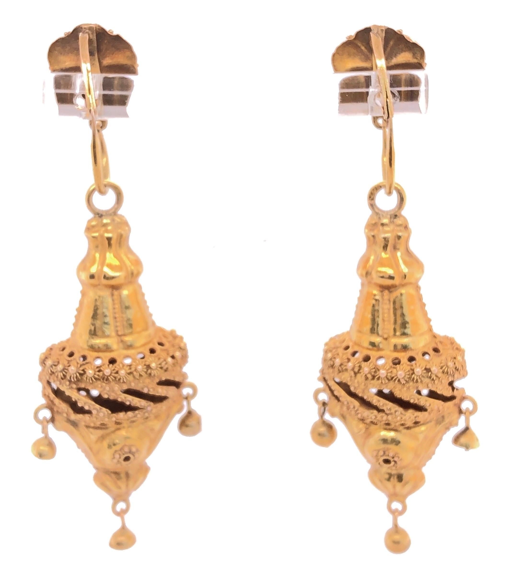 14 Karat Gelbgold Viktorianische Ohrringe des frühen 20. Jahrhunderts für Damen oder Herren im Angebot
