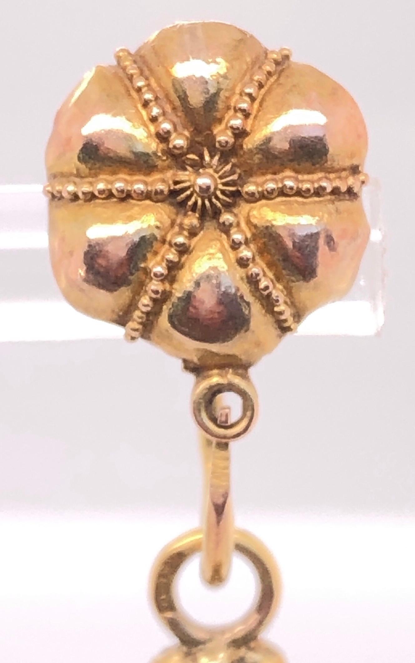 14 Karat Gelbgold Viktorianische Ohrringe des frühen 20. Jahrhunderts im Angebot 1