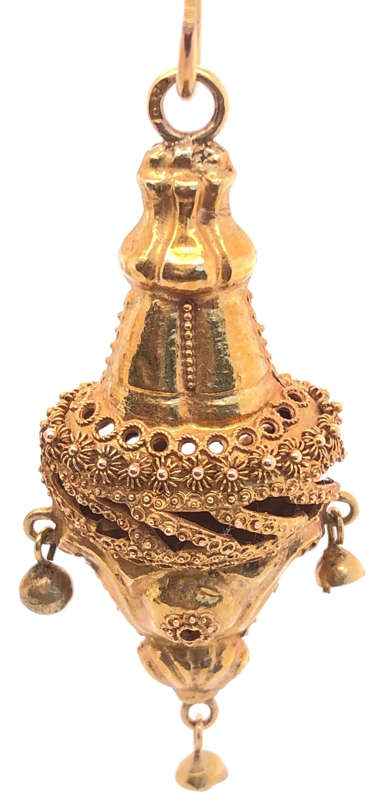 14 Karat Gelbgold Viktorianische Ohrringe des frühen 20. Jahrhunderts im Angebot 2