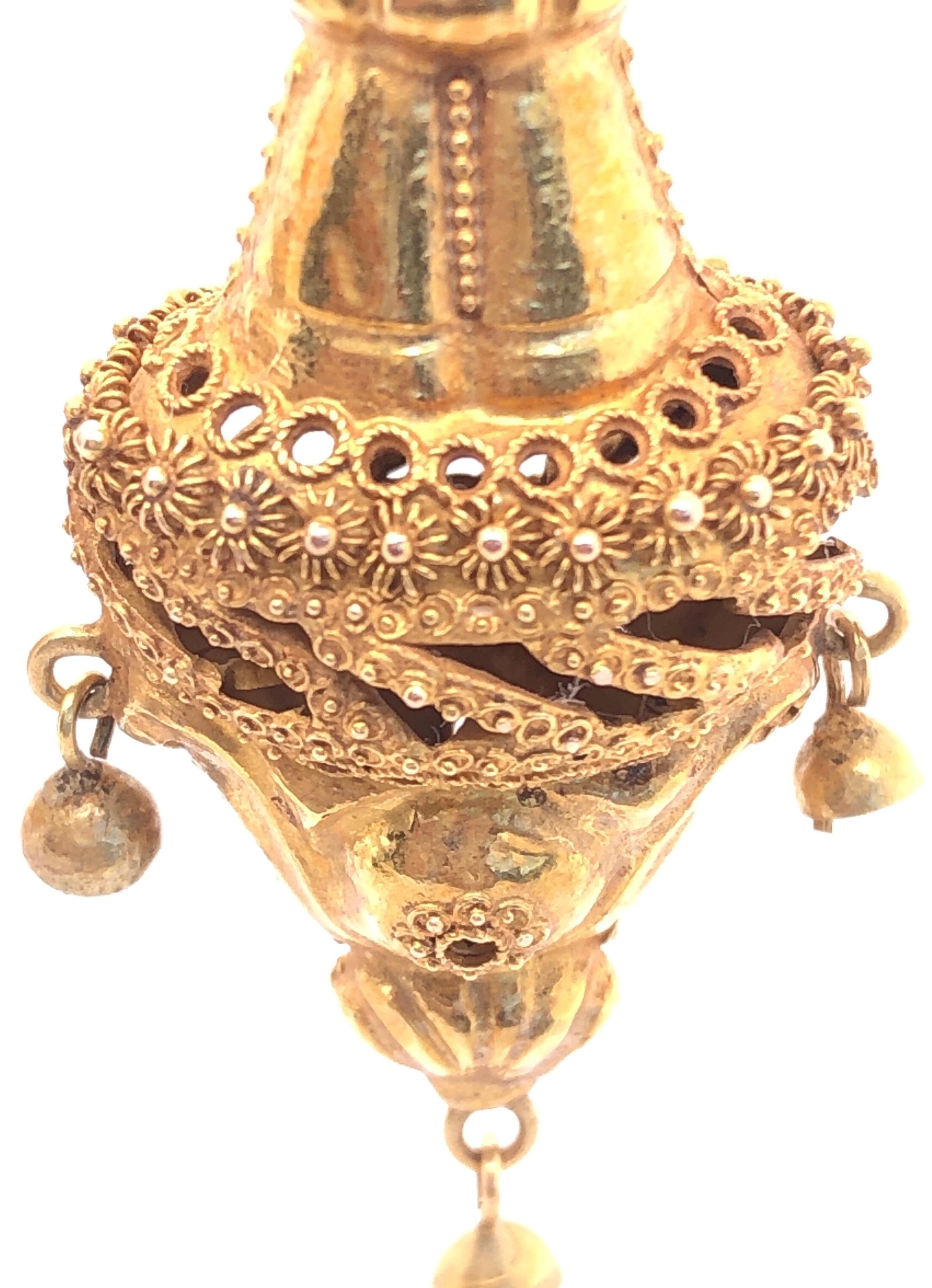 14 Karat Gelbgold Viktorianische Ohrringe des frühen 20. Jahrhunderts im Angebot 3
