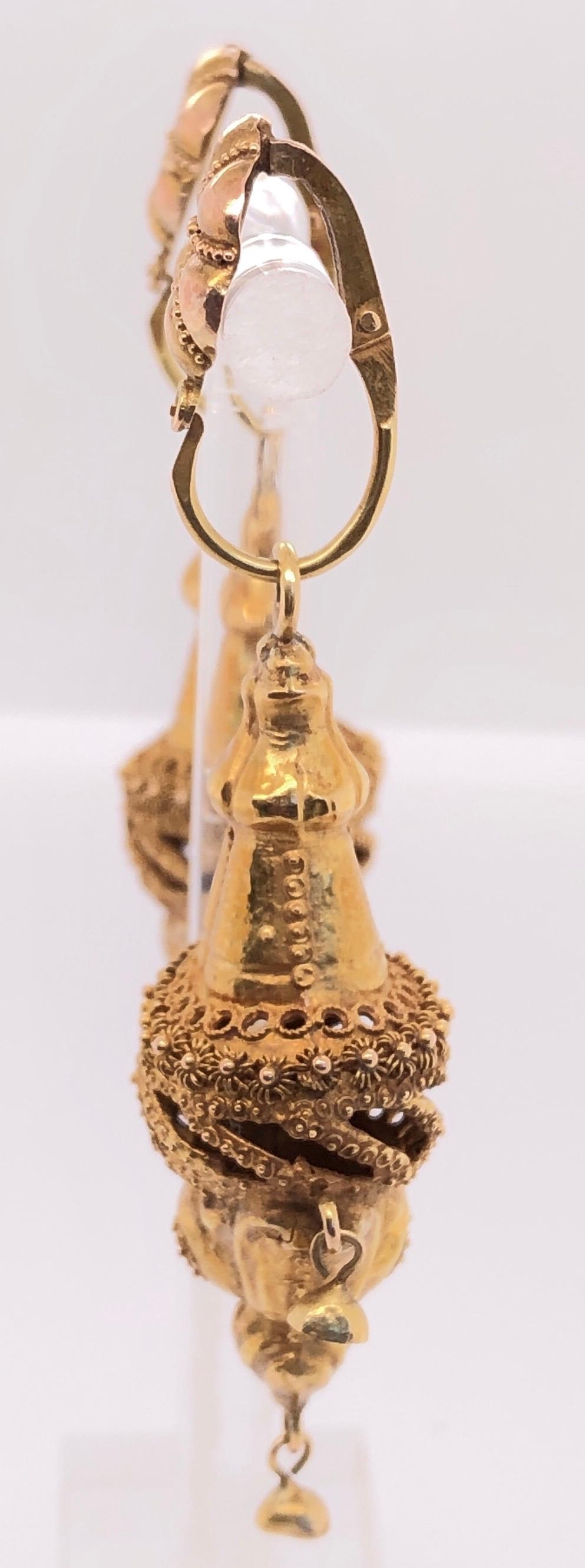 14 Karat Gelbgold Viktorianische Ohrringe des frühen 20. Jahrhunderts im Angebot 5