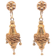 14 Karat Yellow Gold Early 20th Century Victorian Earrings