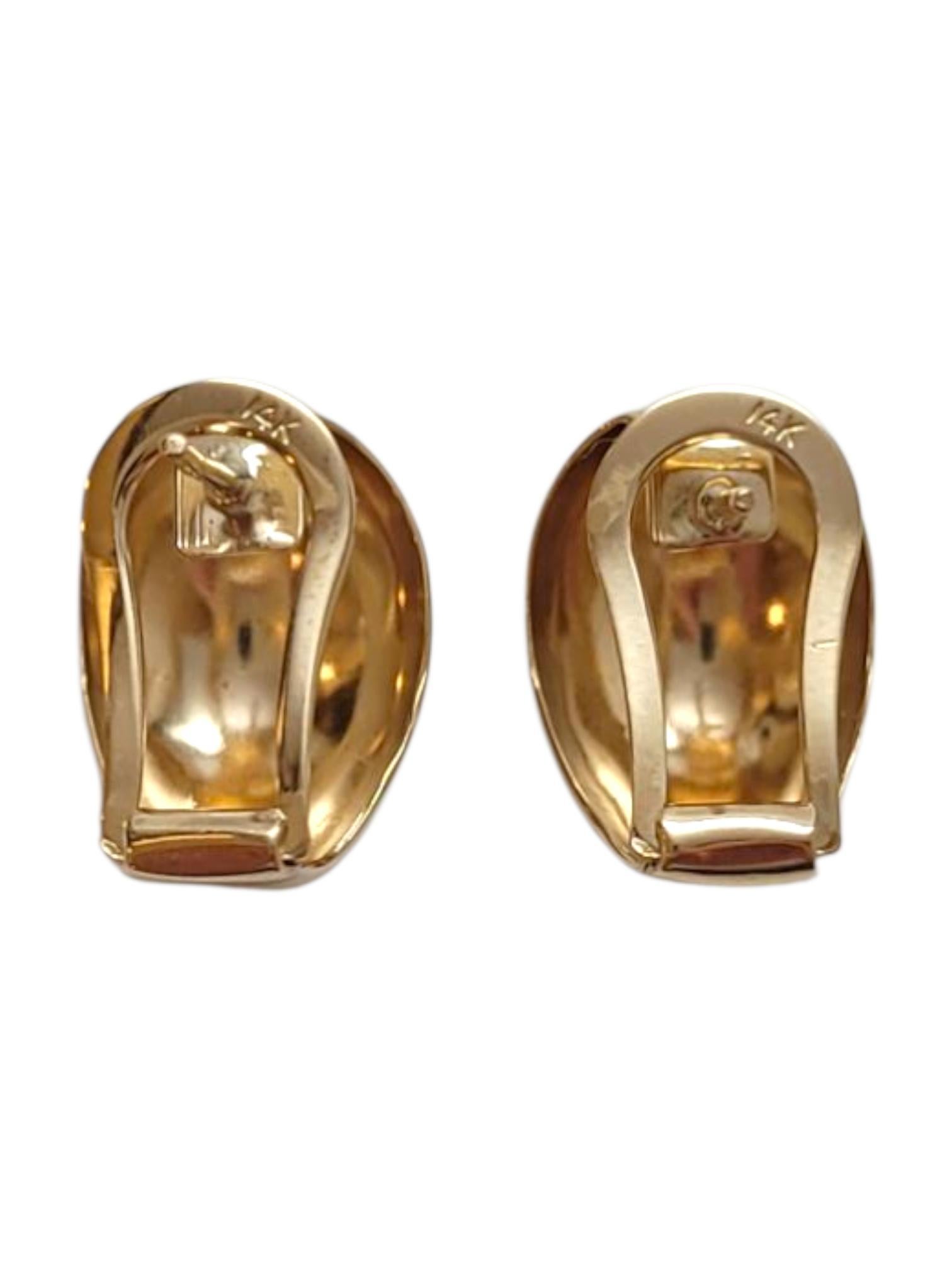 14 Karat Yellow Gold Earrings #21945 For Sale 4